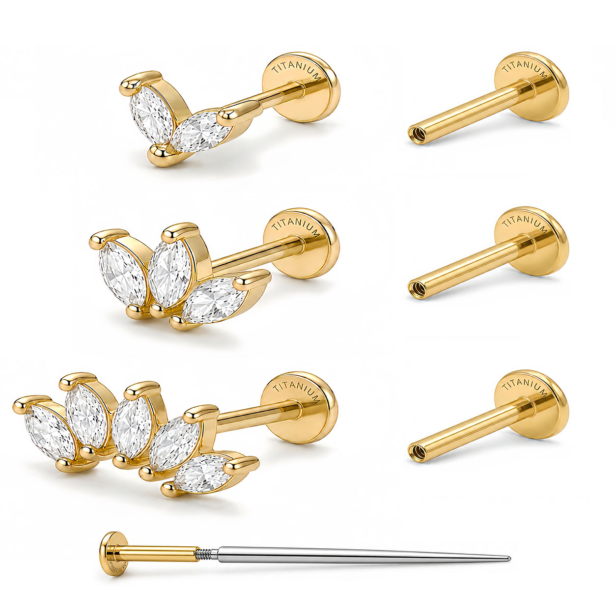 Flat Back Labret Stud - EVISPOL F136 G23 Titanium Labret Lip