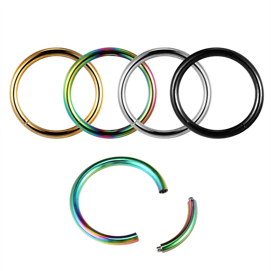 Body Jewelry Rings - 1/10pc ASTM‑F136 Titanium Hinged Segment Ring