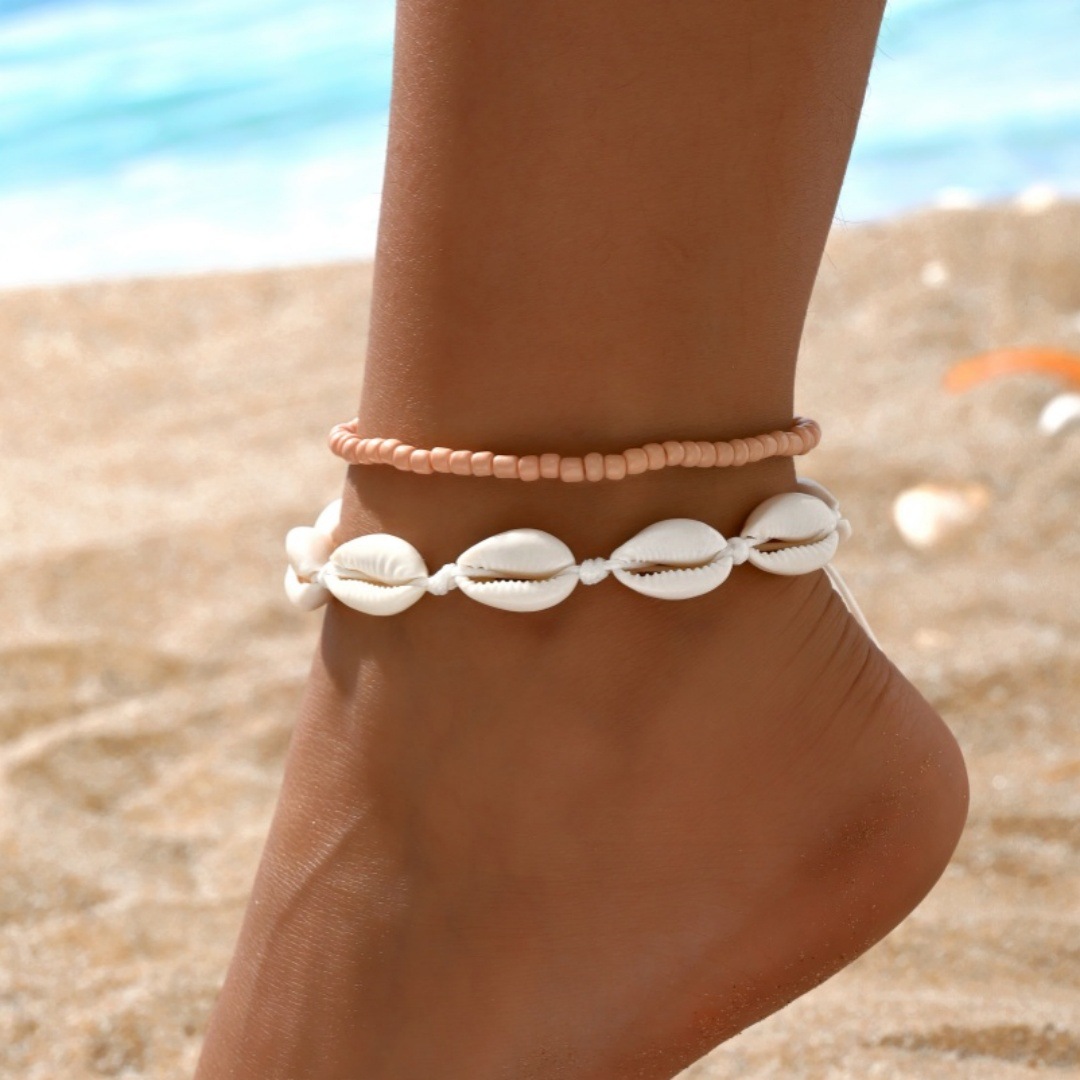 2PCS Bohemia Natural Shell Ank - Body Jewelry Leg Chain recension och pris