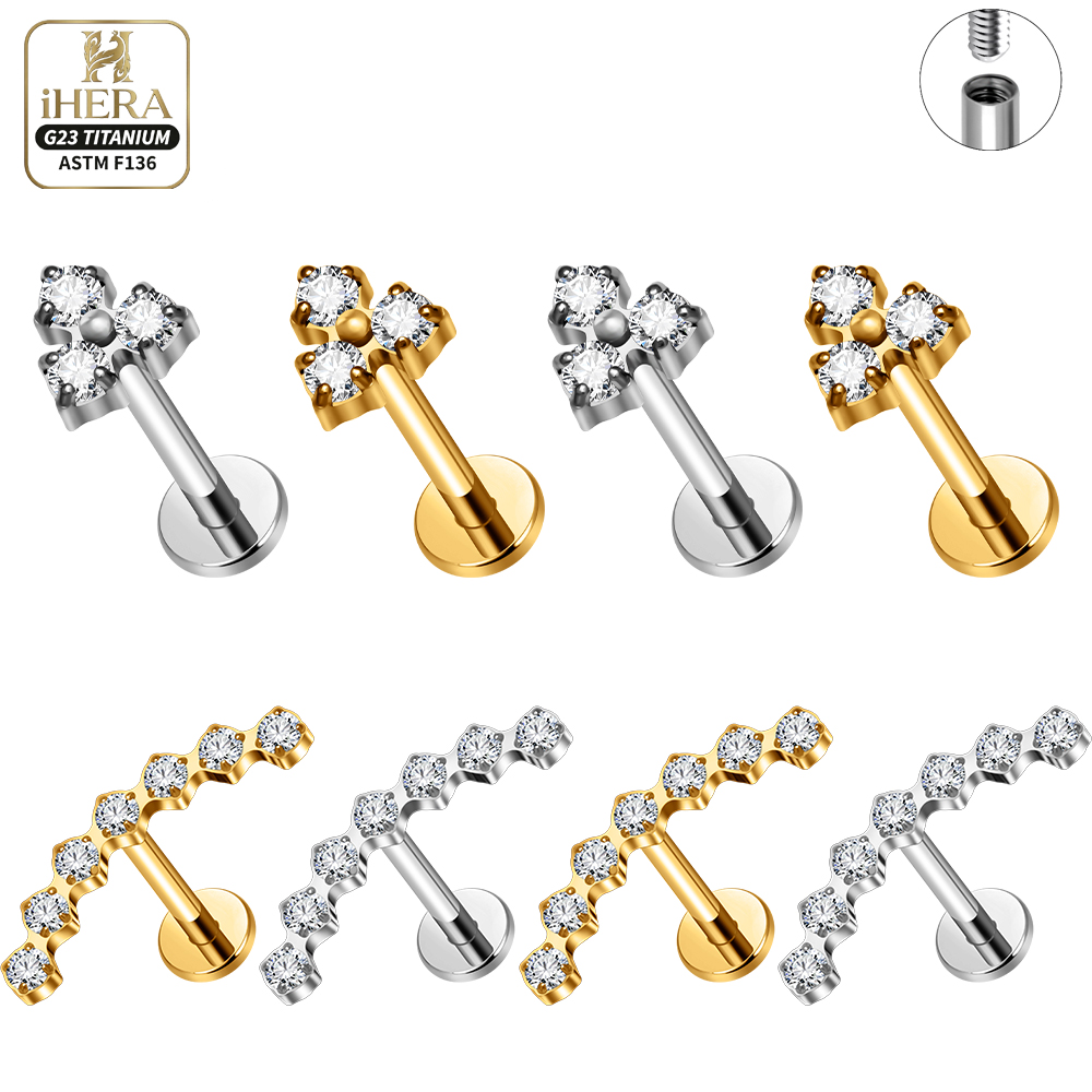 16G G23 Titanium Flat Back Tas - Flat Back Labret Stud recension och pris