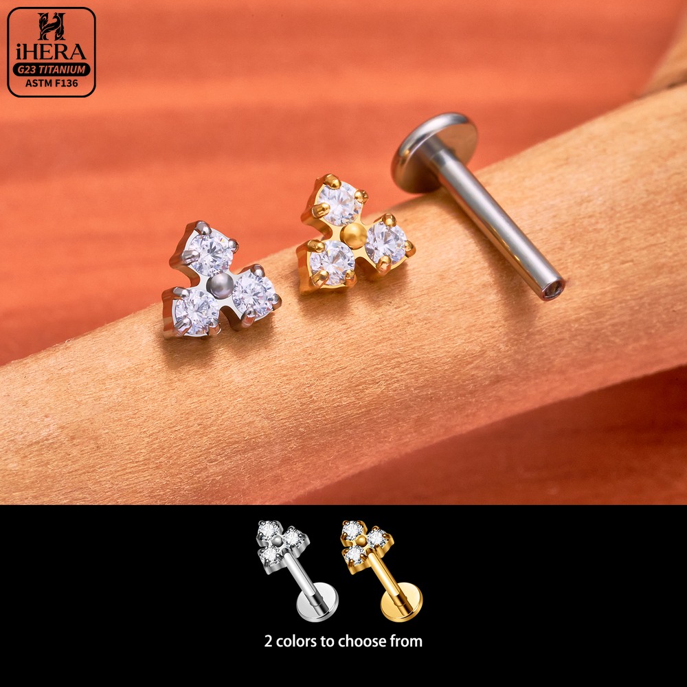 16G G23 Titanium Flat Back Tas - Flat Back Labret Stud recension och pris
