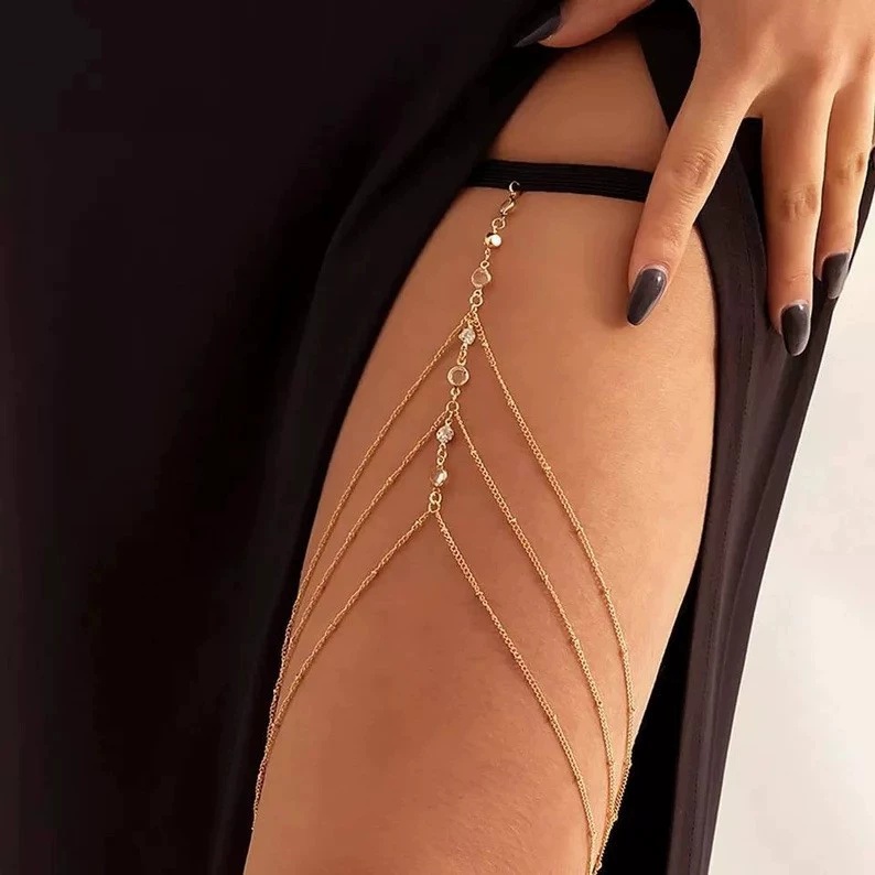 2025 New Women Bohemian Thigh  - Body Jewelry Leg Chain recension och pris