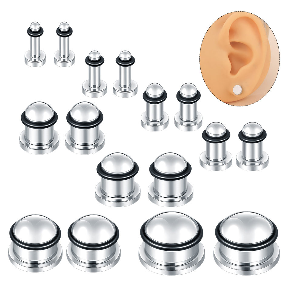 1Pair Stainless Steel Ear Tunn - Body Jewelry Gauges recension och pris