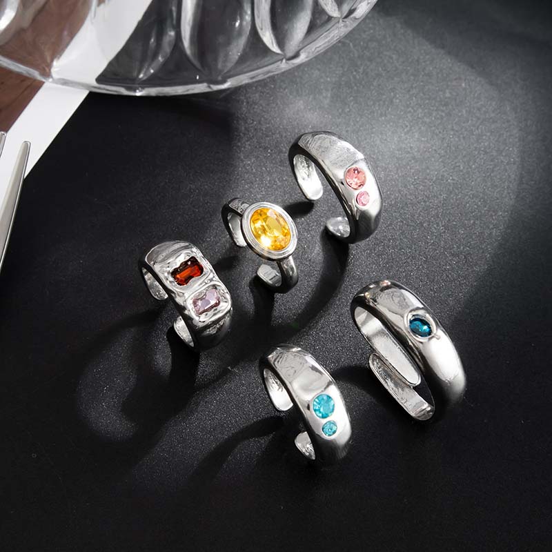 5Pcs/set Colorful Crystal Open - Body Jewelry Rings recension och pris