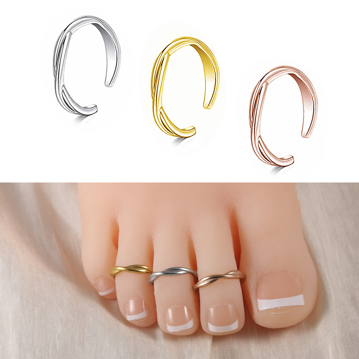1Pc/3Pcs Simple Stainless Stee - Body Jewelry Rings recension och pris
