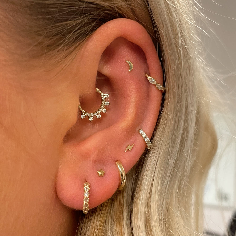 1PC Star Moon Lightning Zircon - Flat Back Labret Stud recension och pris