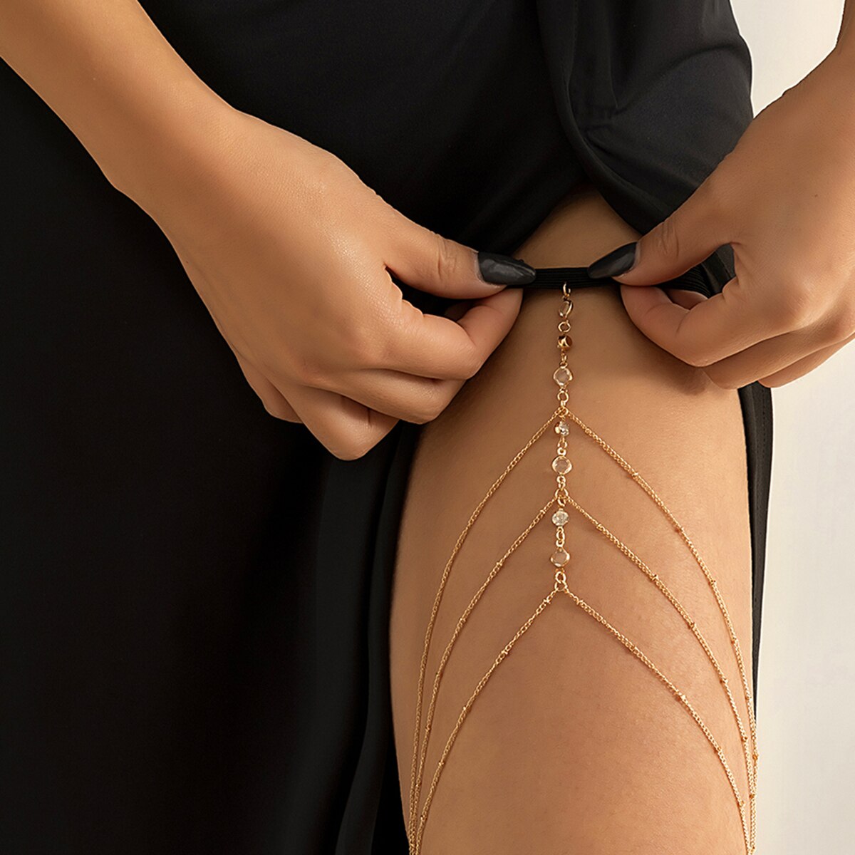 Boho Elastic Band Crystal Leg  - Body Jewelry Leg Chain recension och pris