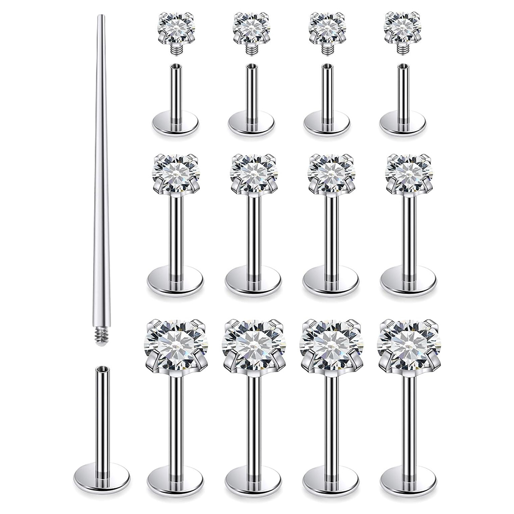 13 PCS Labret Piercing Set Sur - Flat Back Labret Stud recension och pris