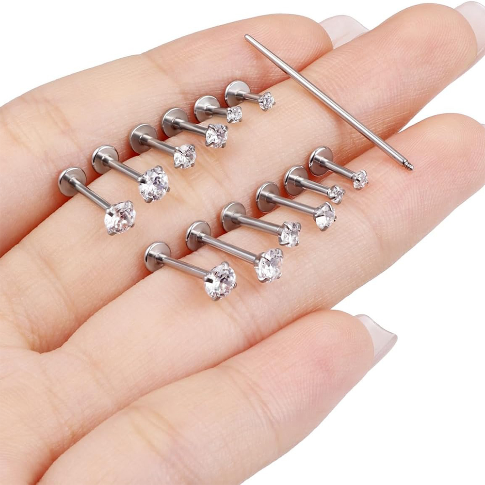 13 PCS Labret Piercing Set Sur - Flat Back Labret Stud recension och pris