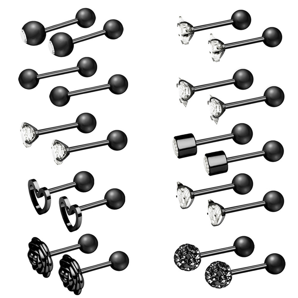 10Pairs Premium Stainless Stee - Body Jewelry Ideas recension och pris