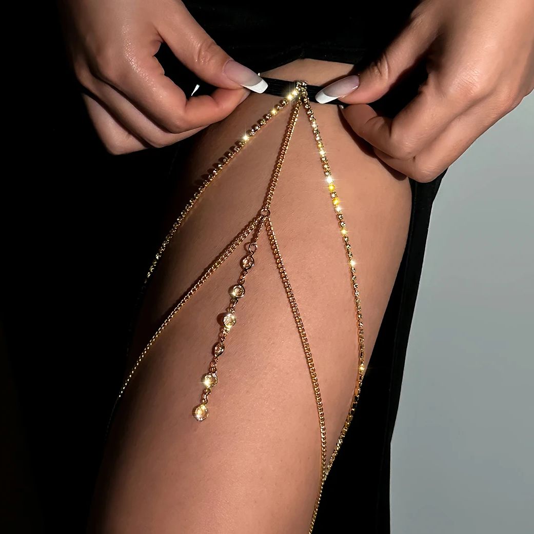 Sexy Shiny Crystal Multilayer  - Body Jewelry Leg Chain recension och pris
