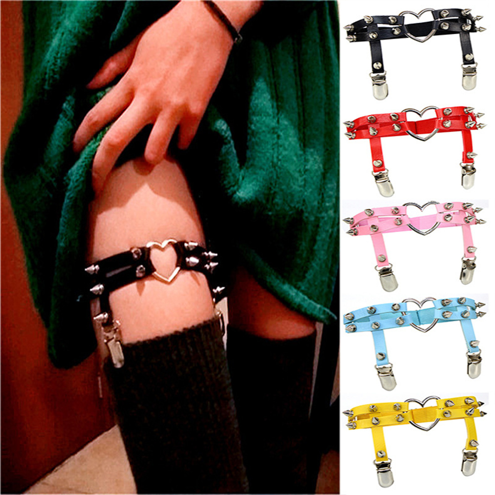 1Pcs Women Punk Goth Heart PU  - Body Jewelry Leg Chain recension och pris