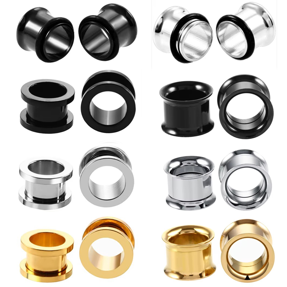 1Pair Stainless Steel Ear Plug - Body Jewelry Gauges recension och pris