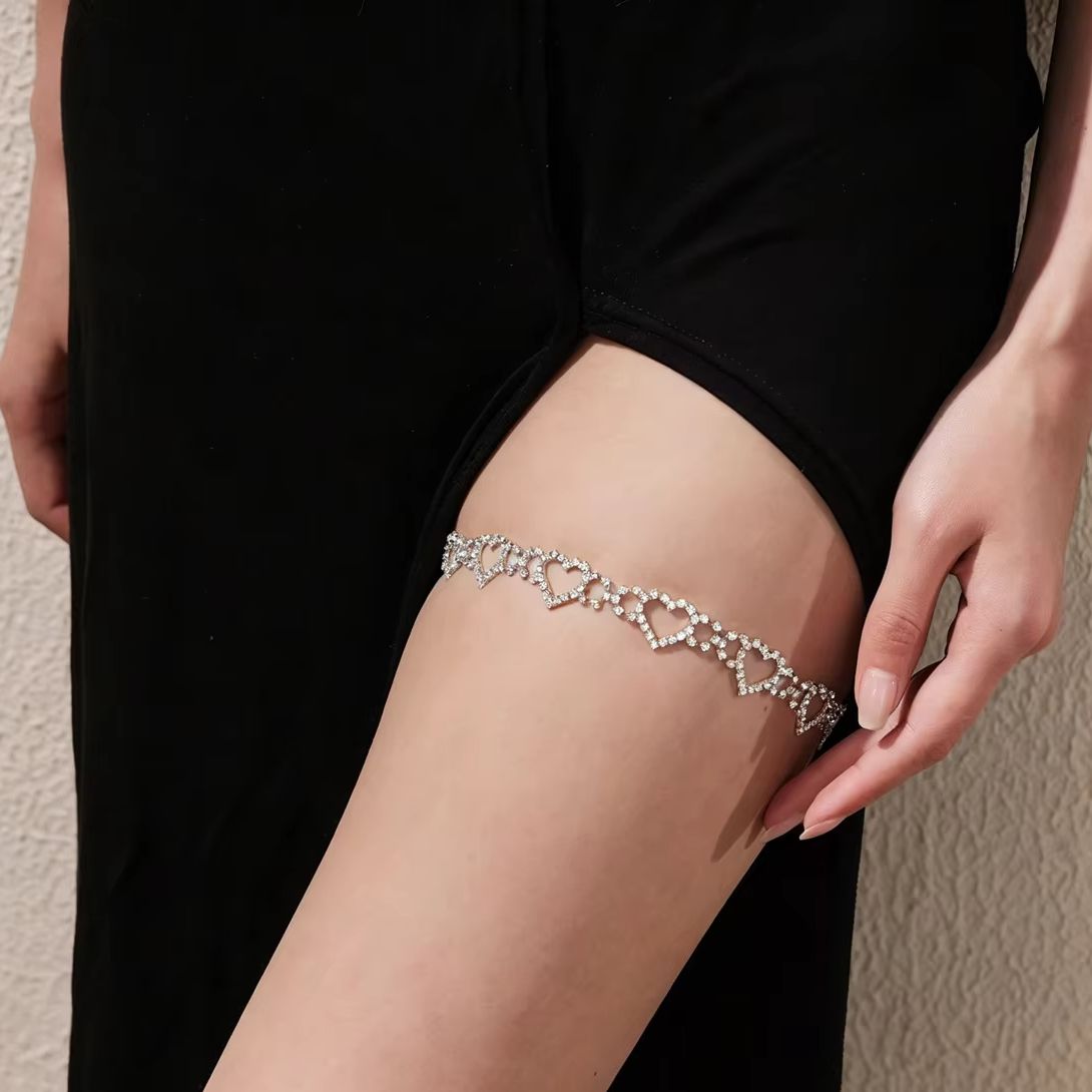 Heart Leg Chain Rhinestone Cha - Body Jewelry Leg Chain recension och pris