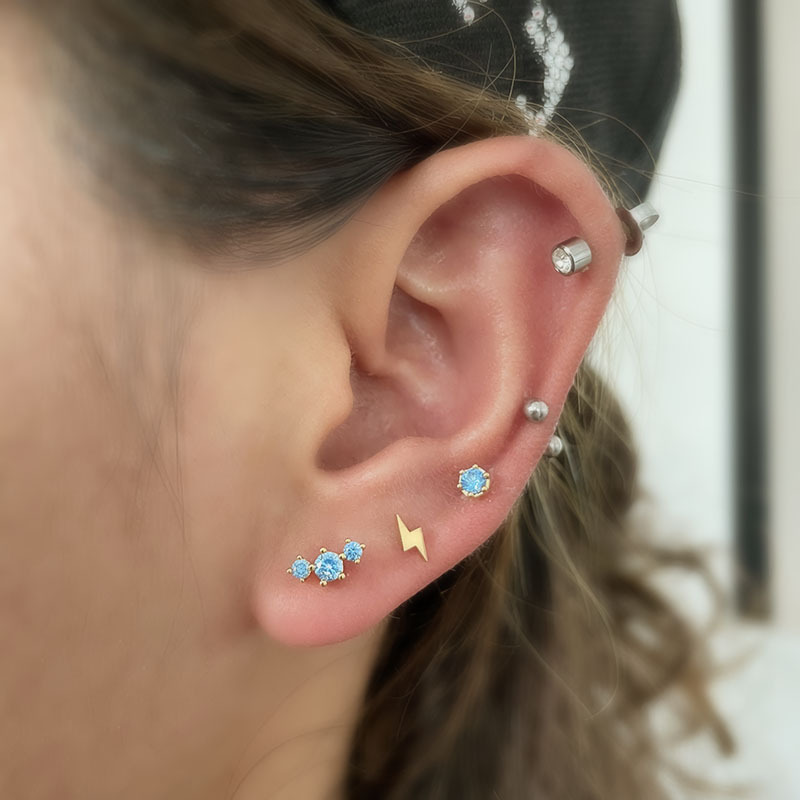 CZ Crystal Top Flat Back Labre - Flat Back Labret Stud recension och pris
