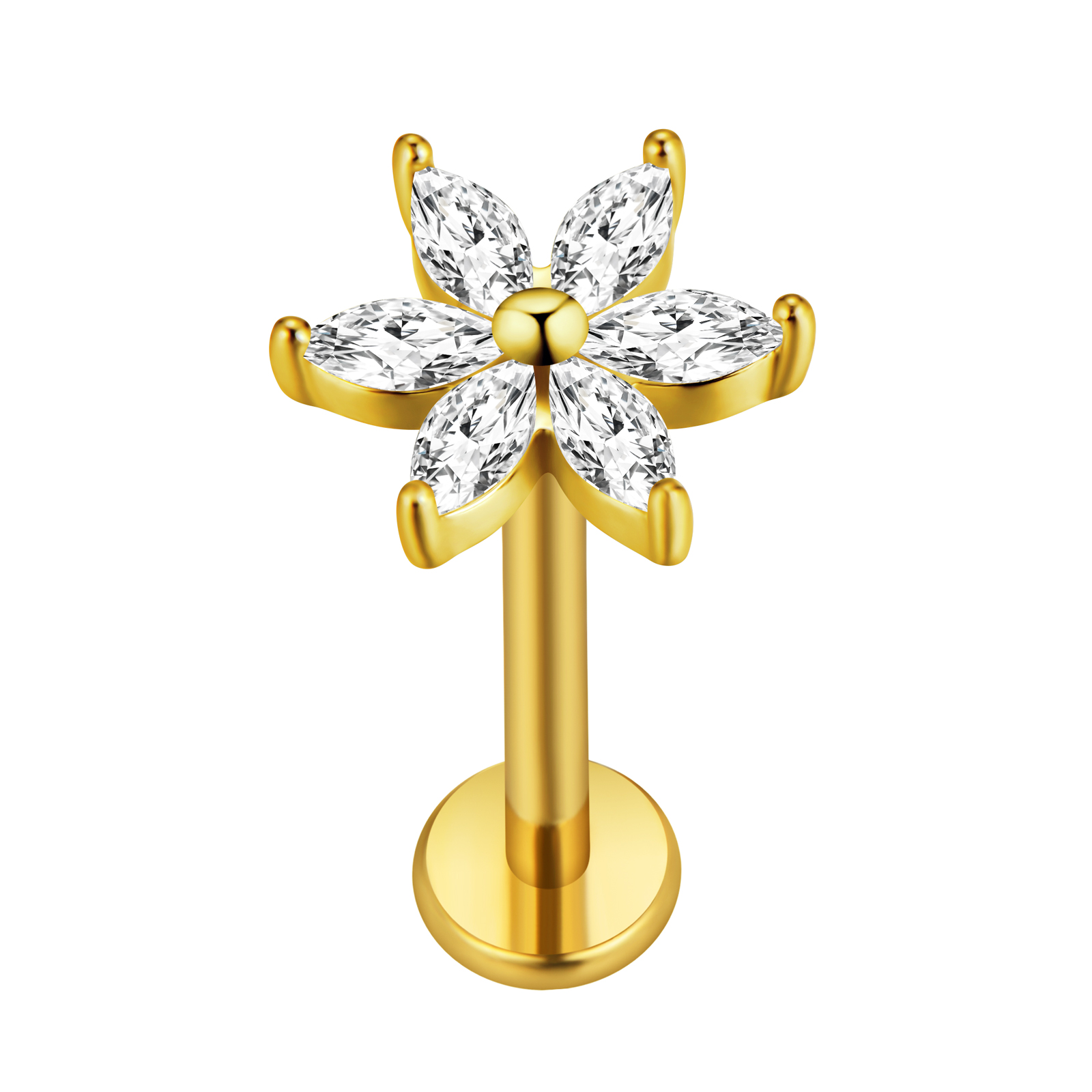 Maple Leaf Labret Piercing Sta - Flat Back Labret Stud recension och pris