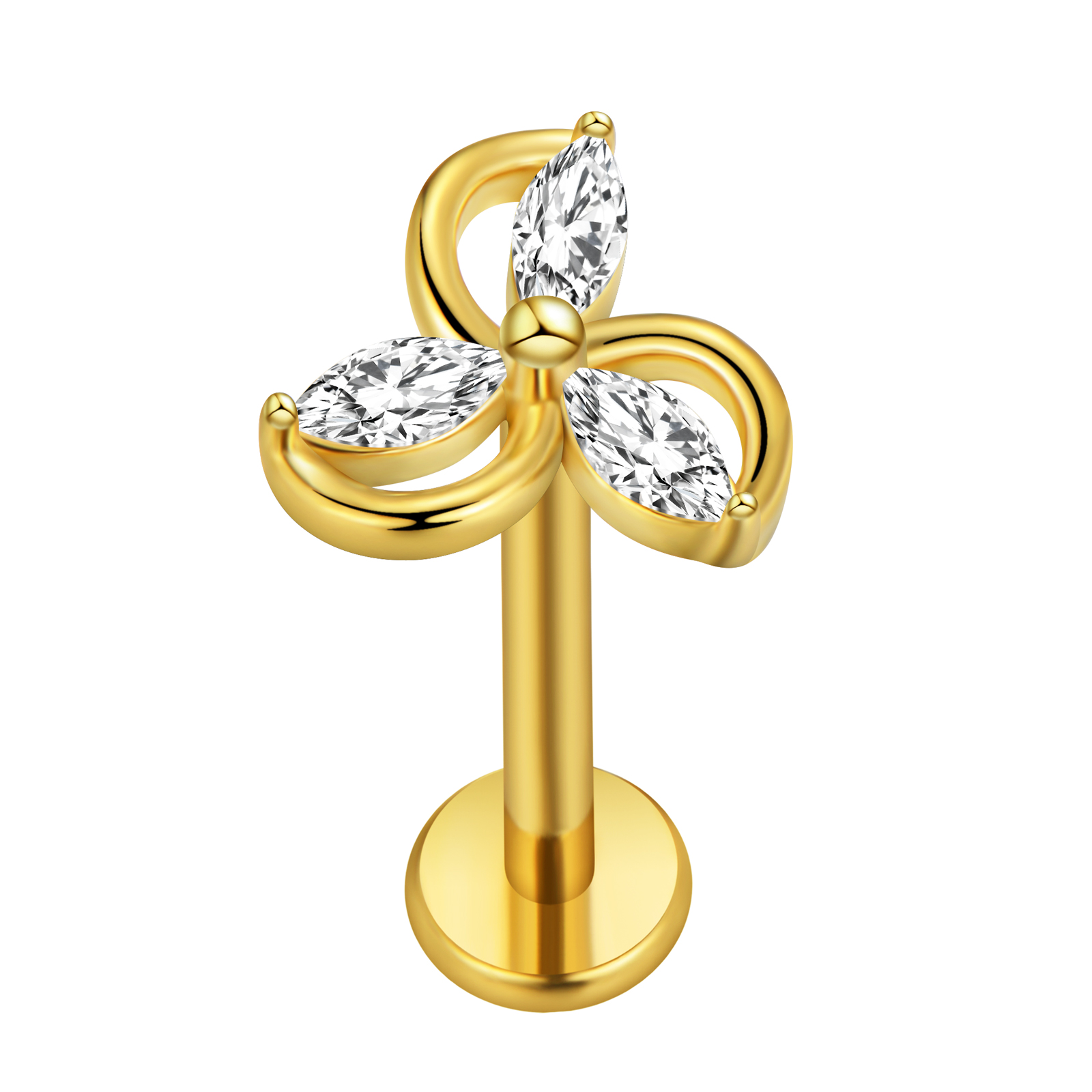 Maple Leaf Labret Piercing Sta - Flat Back Labret Stud recension och pris
