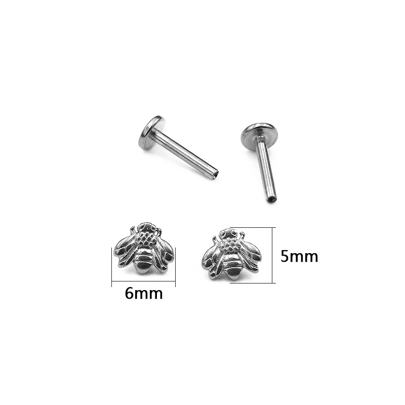 1Piece Surgical Steel Tiny Fla - Flat Back Labret Stud recension och pris