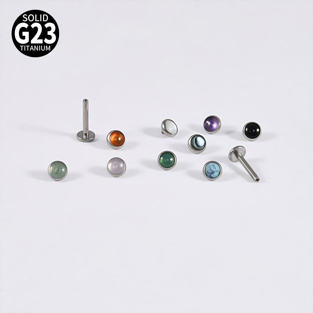 1PC 16g G23 Titanium Crystal&S - Flat Back Labret Stud recension och pris