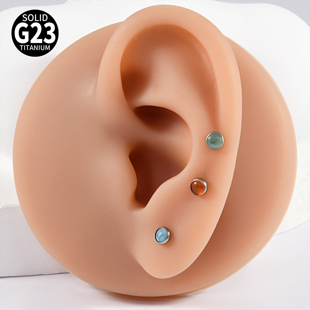 1PC 16g G23 Titanium Crystal&S - Flat Back Labret Stud recension och pris