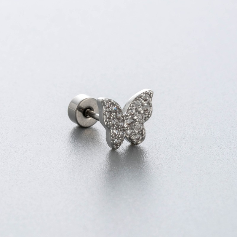 G23 Titanium Heart Flat Back C - Flat Back Labret Stud recension och pris