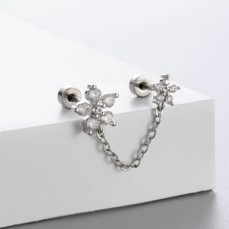 G23 Titanium Heart Flat Back C - Flat Back Labret Stud recension och pris