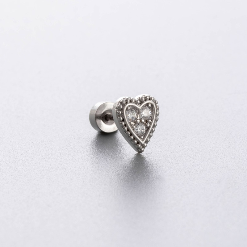 G23 Titanium Heart Flat Back C - Flat Back Labret Stud recension och pris
