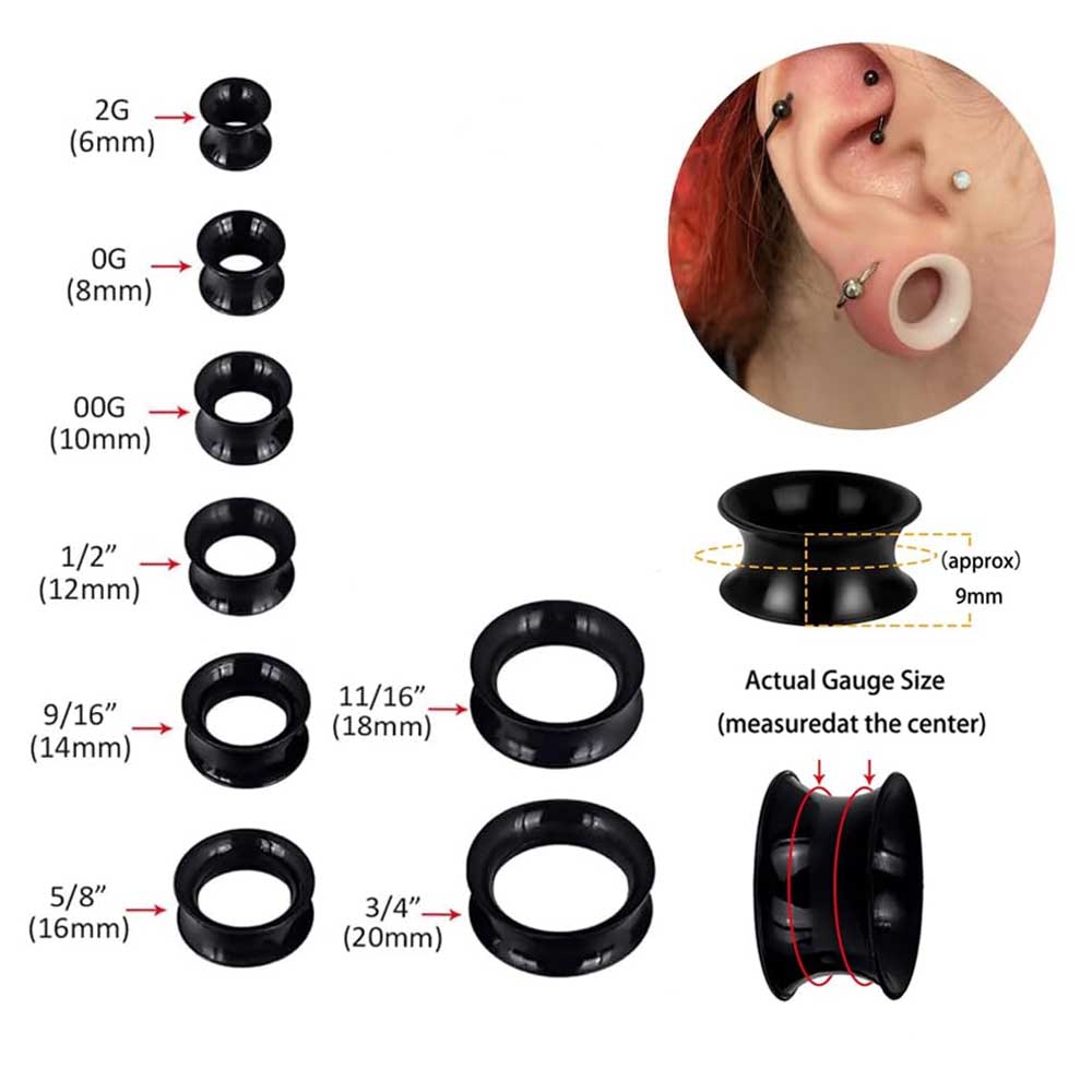 22pcs Colorful Silicone Gauges - Body Jewelry Gauges recension och pris
