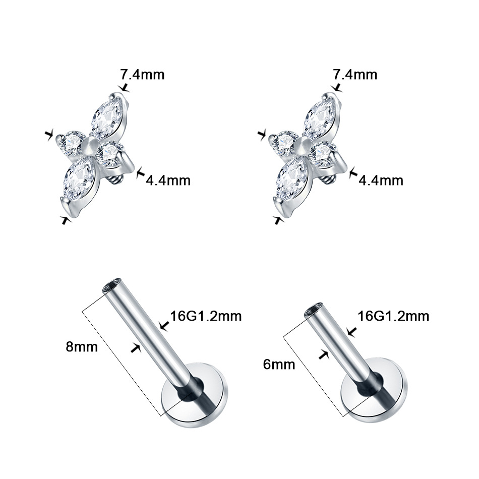 1PC G23 Titanium Labret Pierci - Flat Back Labret Stud recension och pris