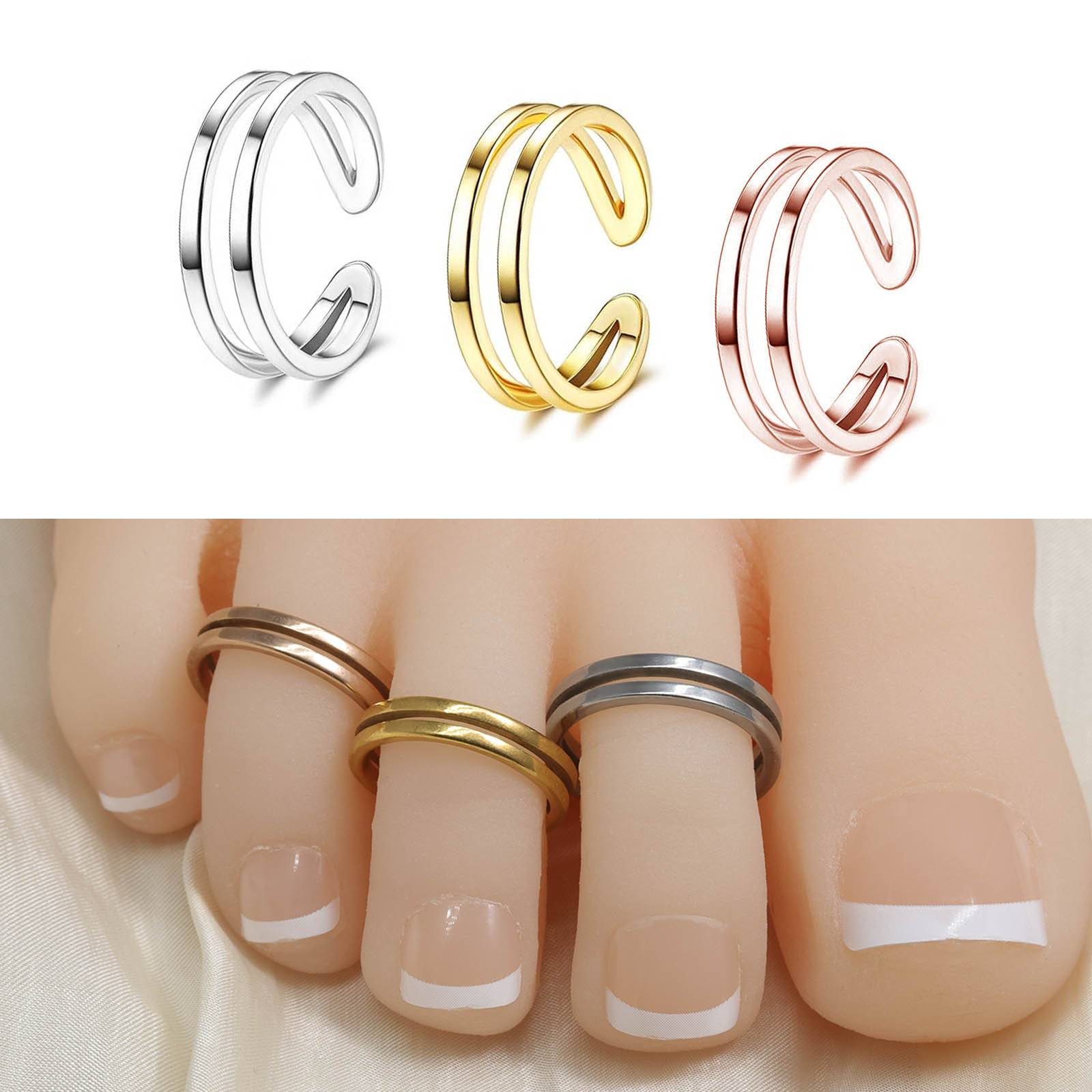 Adjustable Double Layer Toe Ri - Body Jewelry Rings recension och pris