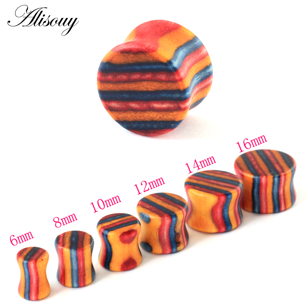 1PC Fashion Ear Plugs Wood Fle - Body Jewelry Gauges recension och pris