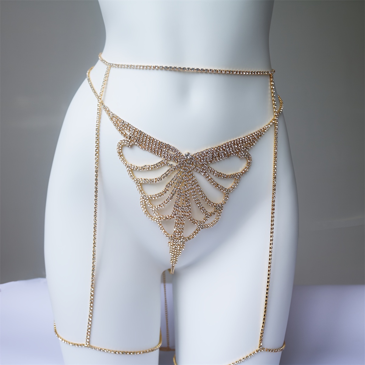 Multi layer rhinestone sparkli - Body Jewelry Leg Chain recension och pris