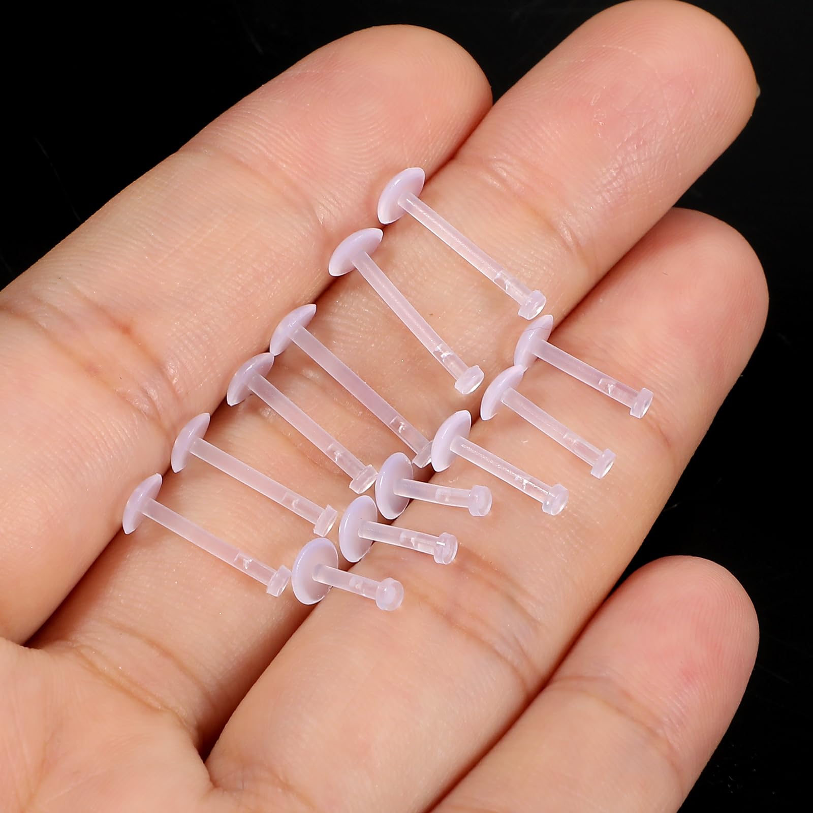 12 Pcs Flat Back Clear Earring - Flat Back Labret Stud recension och pris
