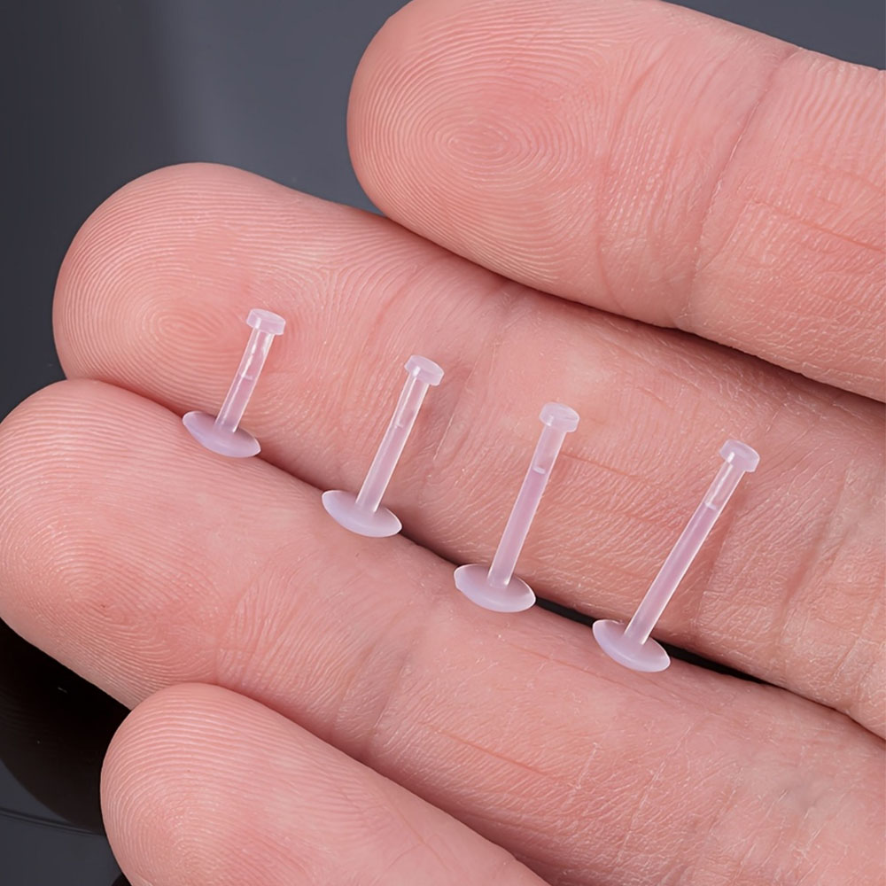 12 Pcs Flat Back Clear Earring - Flat Back Labret Stud recension och pris