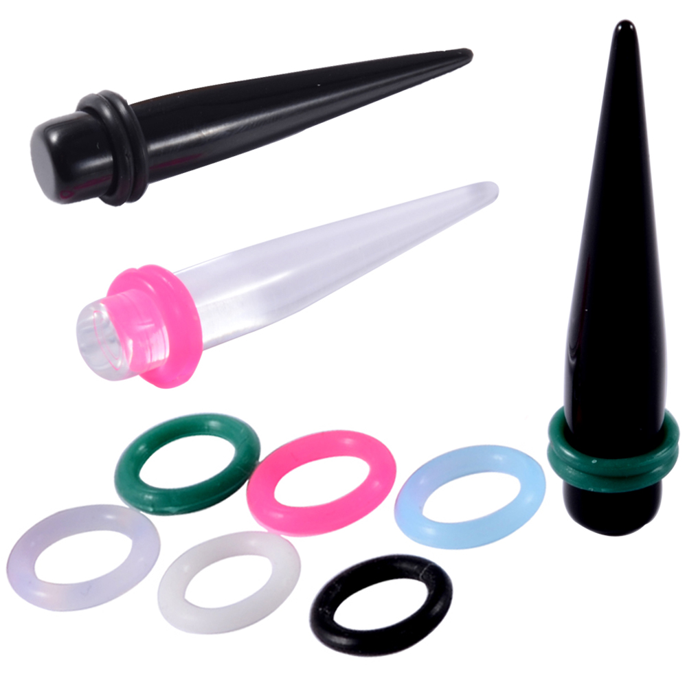 20pcs 1mm-22mm Rubber Ear Tape - Body Jewelry Gauges recension och pris