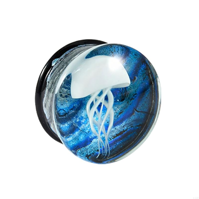  Elegant Jellyfish Glass Ear G - Body Jewelry Gauges recension och pris