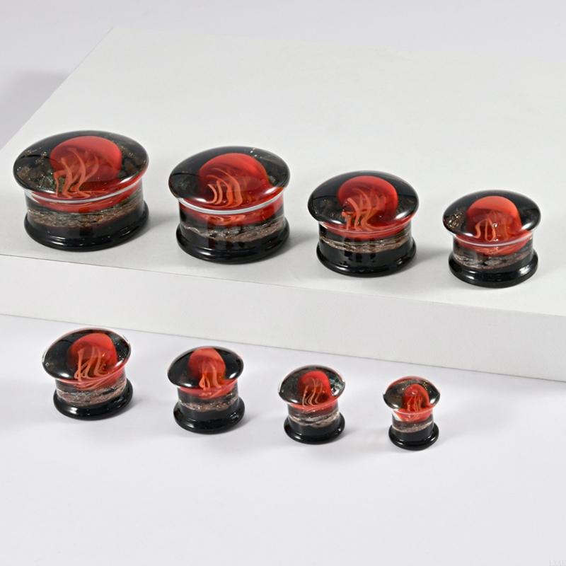  Elegant Jellyfish Glass Ear G - Body Jewelry Gauges recension och pris